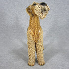 Hardie Arnita 7  Airedale Terrier Art Pottery Dog Figurine W  Spaghetti Trim