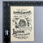 Victorian Trade Card Lion Coffee Pink Water Lilies  Flowers Bouquet