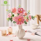   Crochet Bouquet  Pink Crocheted Flowers  Crochet Tulips With Mulberry Flowers 