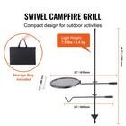 Swivel Campfire Grill Heavy Duty Steel Open Fire Cooking Grate Adjustable