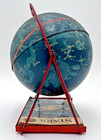 Vintage 1950s 6  Replogle Tin Celestial constellation Globe W  Book-red Base