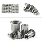 150pcs M3-m8 Aluminum Rivet Flat Head Threaded Set Rivet Nuts Blind Nutsert Kit