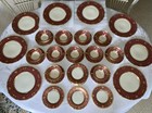 46 Pc  Black Knight Eldorado Gold Encrusted China   Dinner Cream Soup Bread 1930
