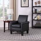 Faux Leather Accent Armchair Living Room Arm Chairs Comfy Modern Sofa Chair New