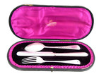 English Sterling Silver Dessert Set  Fruit Knife Fork Spoon Original Fitted Case