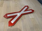 Original Railway Sign - Level Crossing Indicator X