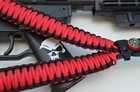 Tactical 550 Paracord Rifle Shotgun Gun Sling Single 1 Point W qd Red   Black