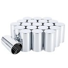 Lug Nut Cover Abs Chrome Plastic Cylinder Nut Cover  Push-on 3-1 2  Silver-20