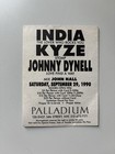 Rare 1990 Palladium Nyc Nightclub Invitation Flyer - India Kyze Johnny Dynell