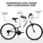 Weize Mountain Bike 27 5 In 18 Speed Mtb Adult Bicycle Full Suspension - White