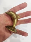 Vintage Brass Dolphin Porpoise Figurine Statue Beach Shelf Paper Weight 2 14 