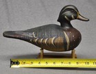 East Coast Style Wood Duck Drake Duck Decoy Carved Painted Eyes Patina Paint Wmw