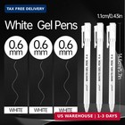 White Gel Pens 0 6mm Fine Point Opaque White Archival Ink Pen For Art  Coloring 