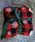 Disney Parks 2019 Mickey Mouse Christmas Holiday Plaid Fleece Blanket Throw New