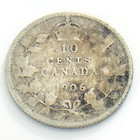1906 Canada 10 Ten Cent Silver Dime Circulated Canadian Edward Vii Coin J409