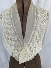 Antique Collar Fichu Lace Double White Hand Made Mid 19th C Original 
