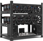 Mining Rig Frame For 12 Gpus - Dual Psu Compatible  Steel Open Air Case