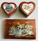 Lot Of 18 Vintage Trinket Pill Boxes Card Holder Limoges Style Porcelain Mosaic