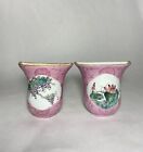 Pair Of Antique Chinese Famille Rose Wall Vases
