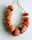 Antique Natural Small Salmon Coral Beads Collected From Nigeria  African Trade 8
