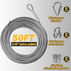 1 4  Wire Rope 50ft 304 Stainless Steel Wire Cable Kit 7x19 Strand Core With    