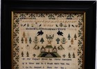 Mid 19th Century House  Motif   Quotation Sampler By Betsey Bradley - Oct 1 1856