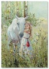 Little Girl   Horse Best Friends Kids Art Morozova Russia New Modern Postcard