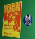 Vtg Original Rick Ricky Nelson Show Handbill Postcard Las Vegas Aladdin   Button