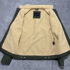 A  ropostale Sherpa Lined Bomber Jacket Button Accents Green Men s Size S