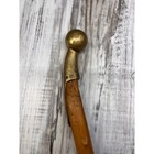 Vintage Natural Wood Walking Stick Brass Ball Handle Antique Style Cane 34 5 
