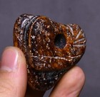 4cm Chinese Hongshan Culture Old Jade Carved Beast Head Exorcize Amulet Pendant