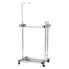 Large Parrot Bird Play Wood Perch Stand Gym Play Ground Rolling Wheel Steel Bowl