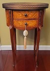 Vintage French Louis Xv Style Oval Side Table W ormolu Mounts   Brass Gallery