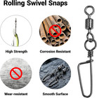 Fishing Swivels Stainless Steel Rolling Snap Swivel Coastlock Snap Black Nickel