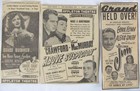 Vintage Lot Of 1941-49 Movie Film Newspaper Print Ads