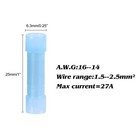 100pcs 16-14 Gauge Wire Butt Connectors Blue Nylon Awg Crimp Electric Terminal