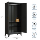 Metal Armoire Wardrobe Closet With Hanging Rod 71   Metal Wardrobe Cabinet