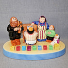 Vtg Hanukkah Menorah Ceramic Judaica Musical Family Chanukah 9 Candle