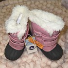 Cat   Jack Pink Toddler Girls Sz 6 Faux Fur Mid Calf Winter Boots Waterproof New