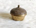 1930s Vintage Floral Embossed Brass Pill Box Round Rich Patina Collectible Ml194