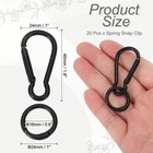 20 Pcs Spring Snap Clip  Candy Color Spring Snap Keychain Hook  Black