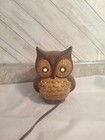 Vintage Whimsical 70   s Ceramic Owl Night Light Table Lamp Glow Eyes Tested Works