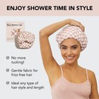 Kitsch Satin Lined Flexi Shower Cap Terracotta Checker Tuck Free Frizz Free Fine