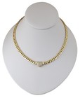 14k Gold Plated Cz Heart Cuban Choker Chain Necklace And Bracelet Set 
