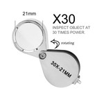 10-30x Jeweler s Glass Magnifying Loupe-eye Magnifier For Jewelry  Coin  Stamp