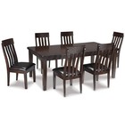 7 Pc Espresso Brown Dining Set Kitchen Butterfly Leaf Table 6 Upholstered Chairs