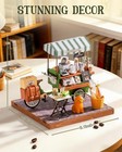 Rolife Diy Miniature House Kit 3d Wooden Puzzle Tiny House Dollhouse Coffee Cart