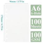 A6 Blank Refill Paper  100 Sheets 200 Pages Loose Leaf Paper For White 