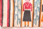 Antique Navajo Rug Native American Indian Yei Pictorial Weave 38x15 Textile Vtg
