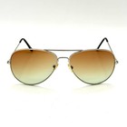 Vintage Aviator Sunglasses Silver Metal Frame With Brown To Blue Gradient Lenses